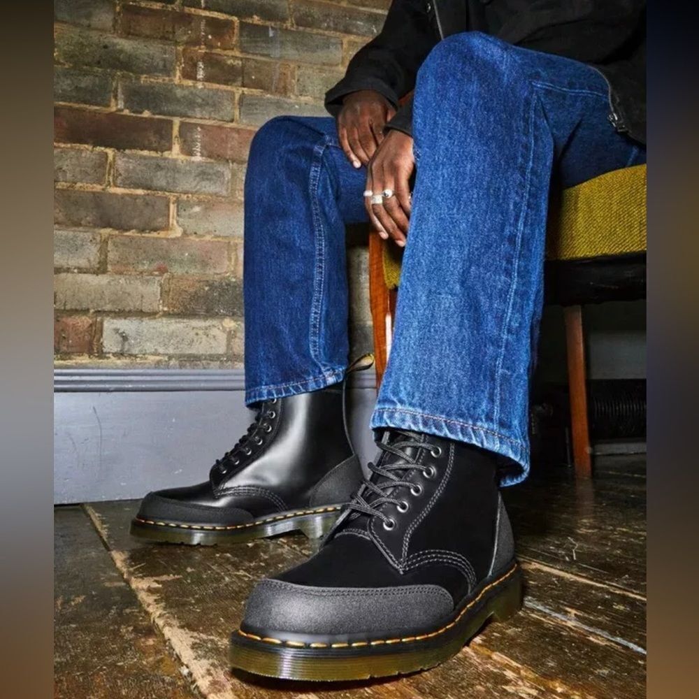 Dr Martens New 1460 Guard Panel Leather Unisex Boots Mens Size 5, Women’s size 6